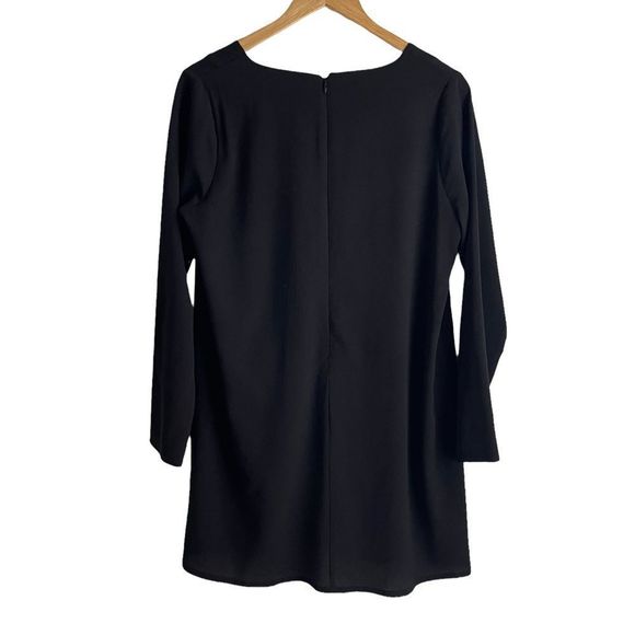 Brunette The Label Black V-Neck Long Sleeve Shift Dress Size M / L - Picture 2 of 5